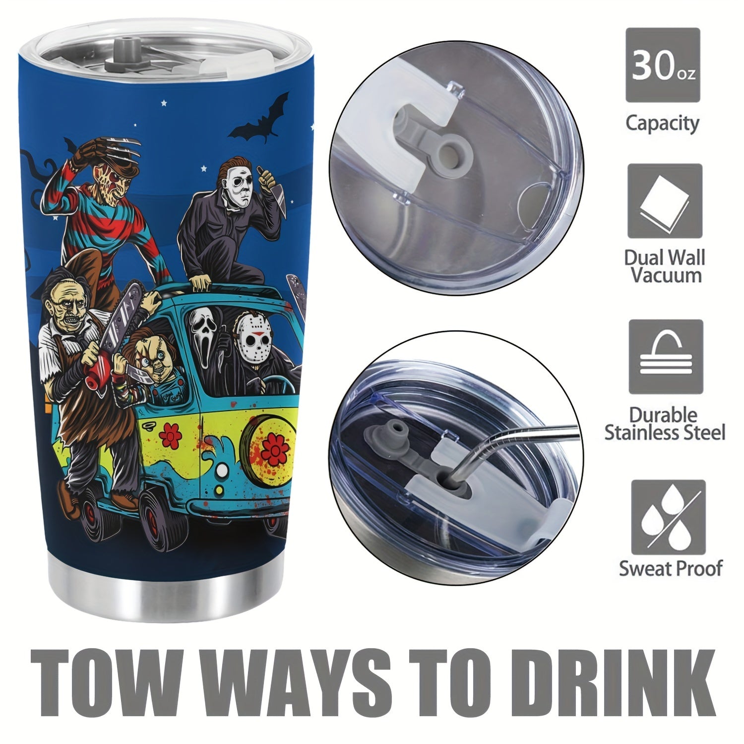 Halloween 20oz Stainless Steel Tumbler - Vacuum Insulated Travel Mug