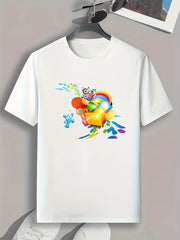 Cartoon Pattern Print Men's Sports T-shirt - Outdoor Fitness Clothing