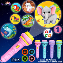 WISEHULEN Kids Projection Flashlight with 32 Educational Patterns