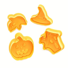 4pcs 3D Cartoon Biscuit Mold DIY Halloween Fondant Mold
