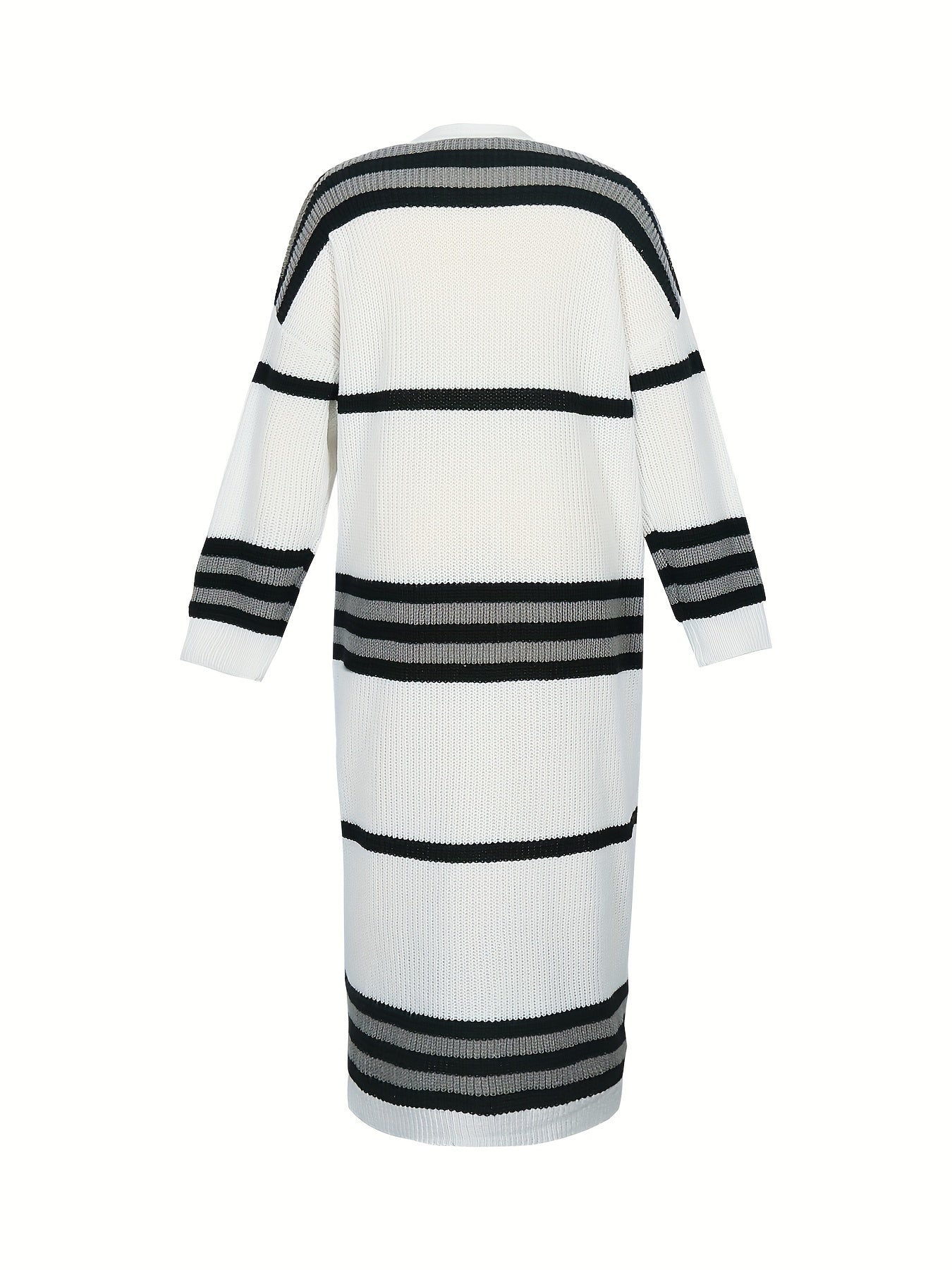 Colorblock Stripe Print Cardigan