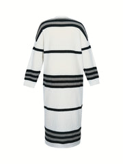 Colorblock Stripe Print Cardigan