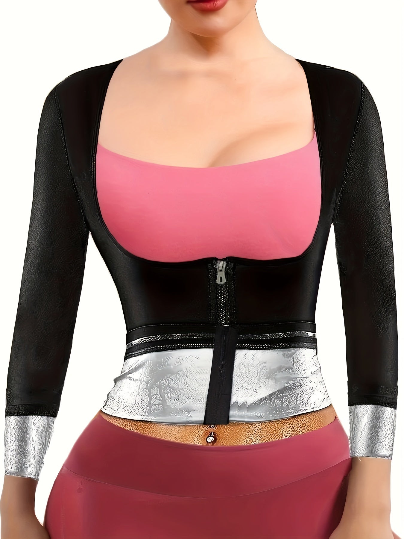 Women's Tummy Control Long Sleeve Sauna Sweat Shirt