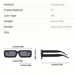 Y2K Rectangle Sunglasses Anti Glare UV400