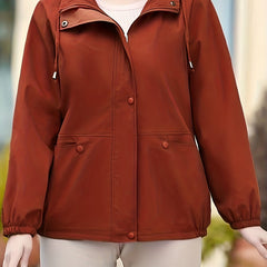 Drawstring Zip Up Hooded Jacket Spring & Fall