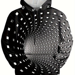 Optical Vision Swirl 3d Print Hoodies For Men Graphic Hoodie