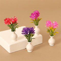 Colorful Mini Flower Arrangement in Vase for Dollhouses