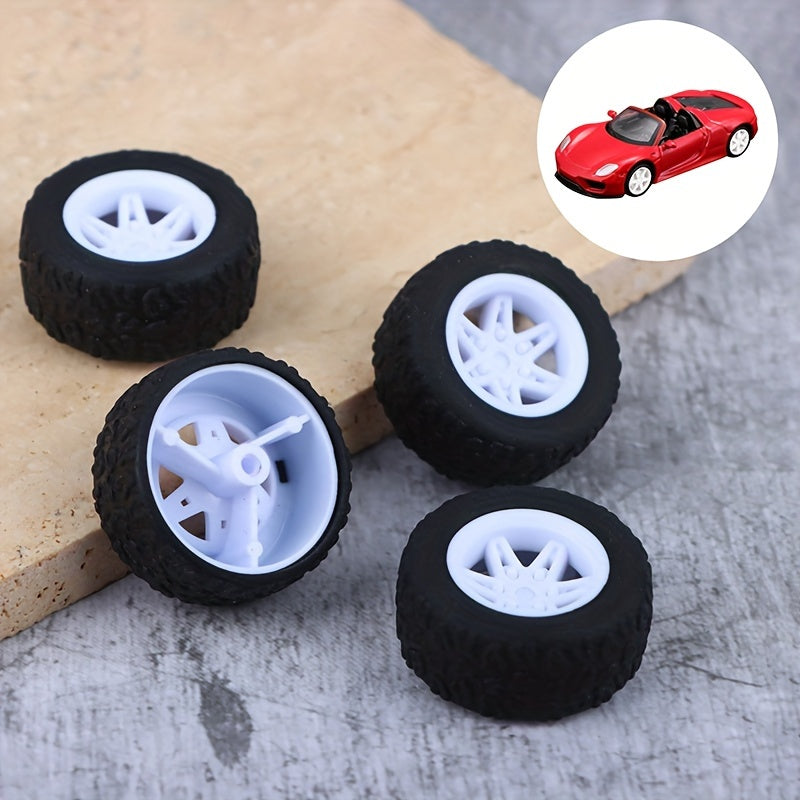 4pcs 30MM Rubber Tire Car Wheels Skin DIY Racing Toy Car Modified Parts