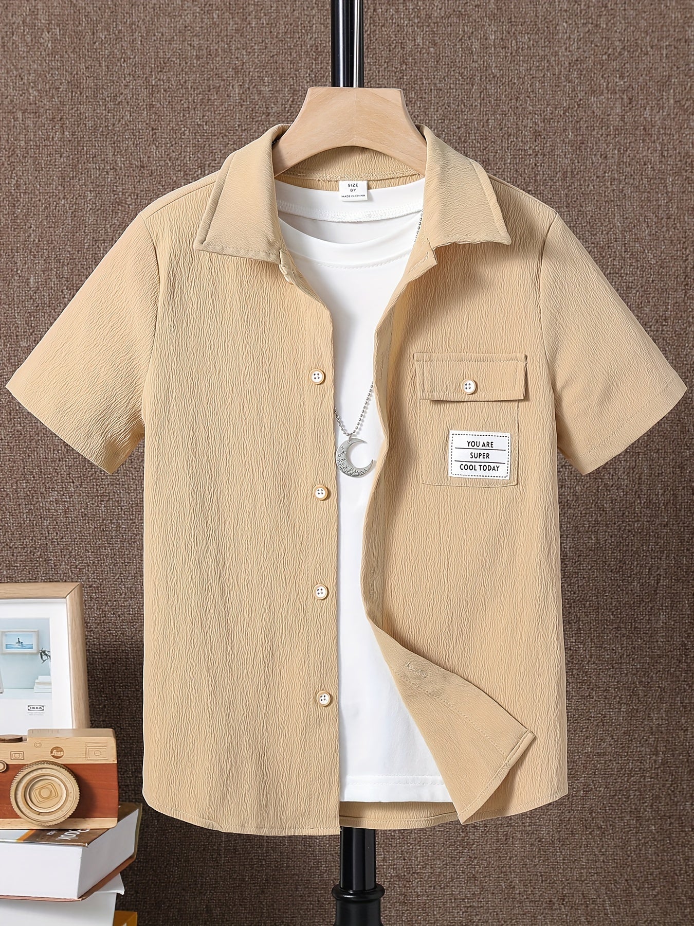 Boys Letter Graphic Print Casual Shirt