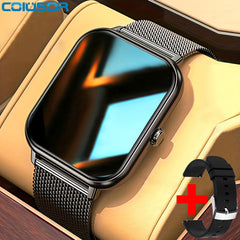 COIUSOR Smart Watch 4 HD Display Golden Tone Mesh Band