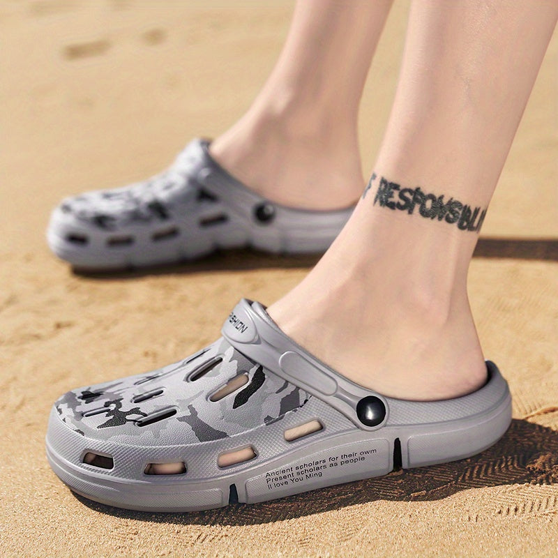 Men's Camo Lightweight Clogs Non Slip Garden Shoes