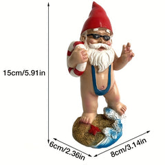 Swimming Gnome Dwarf Garden Ornament Resin Statue Decorative Swimsuit Crafts