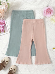 Baby Flared Pants Girls Ruffle Trim Trousers 2pcs Set