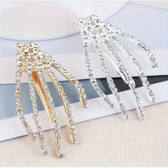 Halloween Hand Skeleton Hairpin Rhinestone Hair Clip