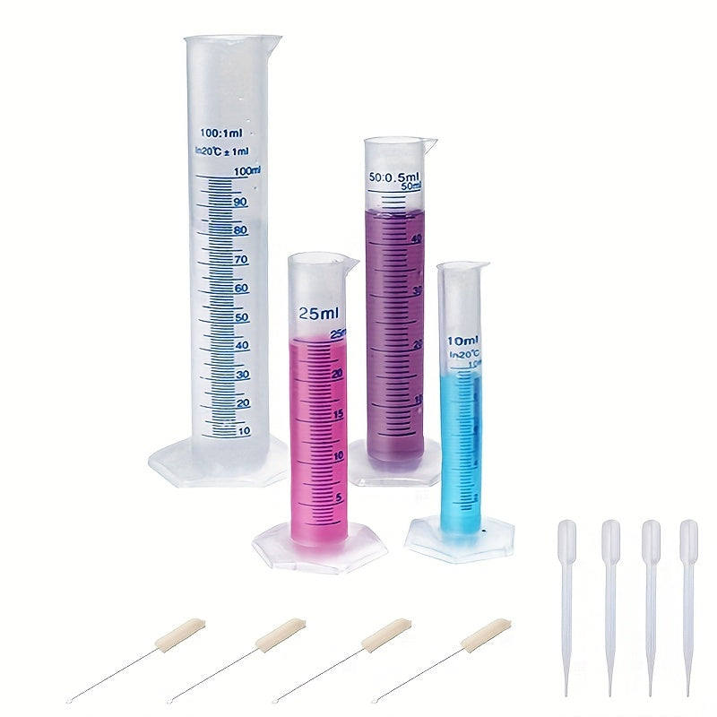 12pcs Double Sided Lab Graduated Cylinder Set Science Lab Supplies
