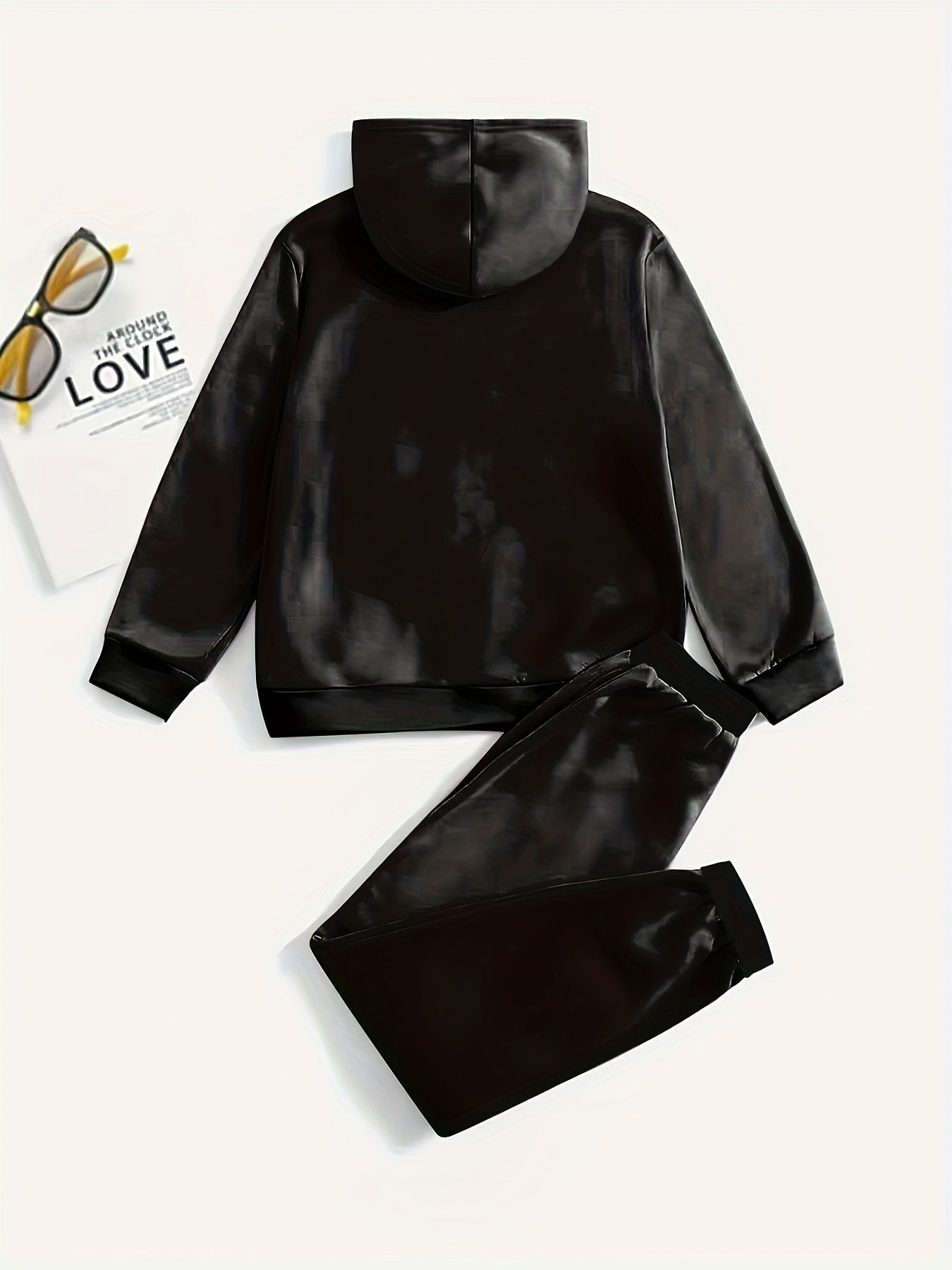 3D Wolf Graphic Hooded Sweatshirt Jogger Pants Set