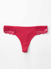5pcs Lace Thongs Sexy Low Waist Panties Women's Lingerie