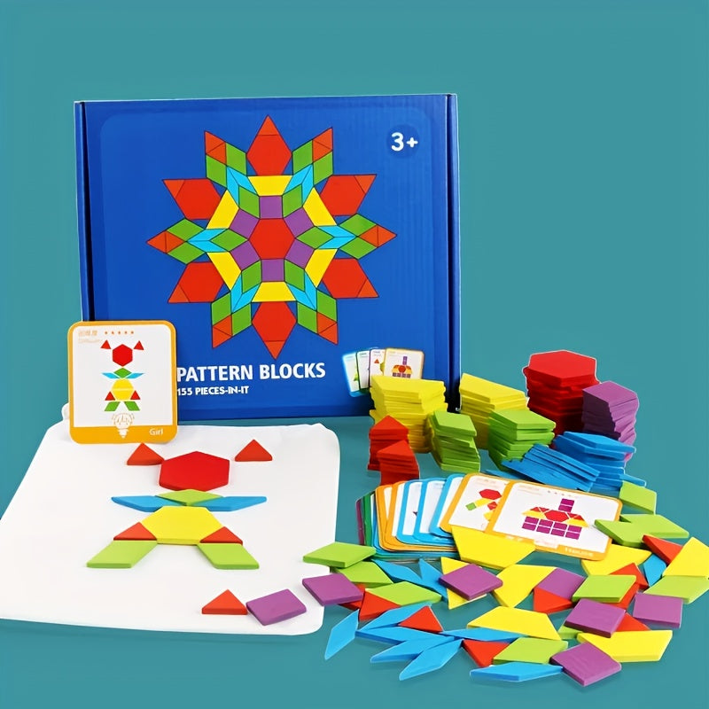 Geometric Shapes Puzzle Set with 24 Cards
