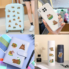 50 Funny Capybara Vinyl Waterproof Stickers for Laptop Phone Skateboard
