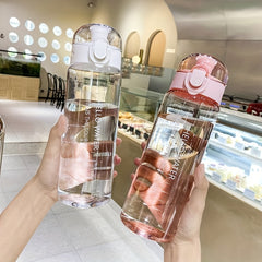 780ml Clear Flip Top Plastic Water Cup Lightweight Large Capacity Water Bottle