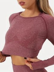 Dot Style Seamless Athletic Long Sleeves Running Shirt
