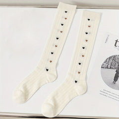Bunny Jacquard Calf Socks Lolita Hollow Out Mesh Knee High Socks