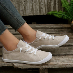 Women's Lightweight Canvas Lace Up Sneakers