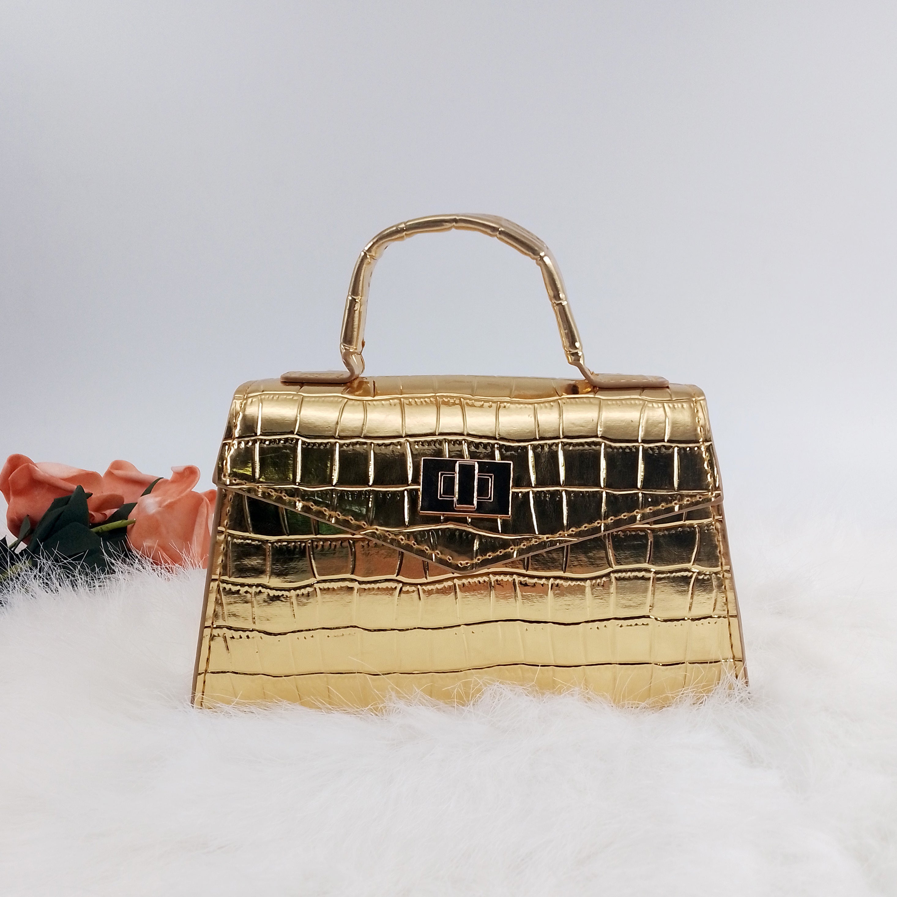 Casual Crocodile Pattern Small Handbag For Girls