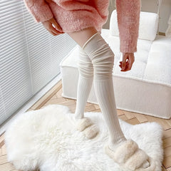 5 Pairs Solid Calf Socks Women's Knee High Stockings