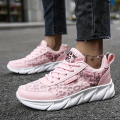 Mesh Letter Printed Sports Shoes, Lace Up Low Top Running Sneakers