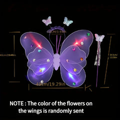 LED Children Costume Props Girls Skirts Luminous Wing Set