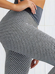 High Waist Honeycomb Sports Yoga Leggings for Women