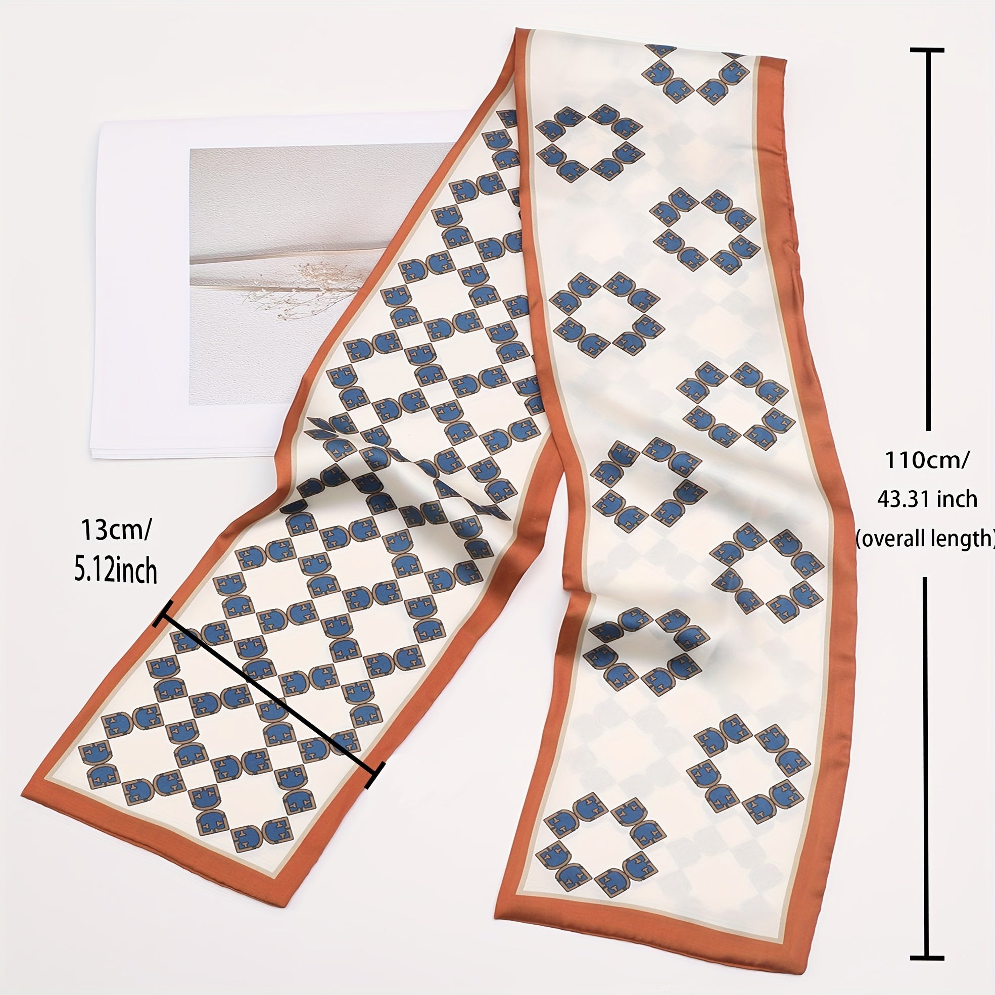 Small Tie Scarf Womens Rhombic Lattice Weekend Casual