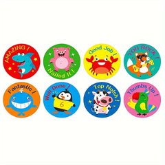 500 Animal Thank You Stickers Roll Adhesive Labels