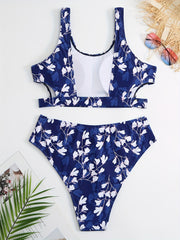 Floral Cut Out Tankini Set
