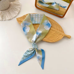 Tie Dye Skinny Scarf Long Neckerchief Twilly Scarf Headband Hair Accessori