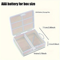 Compact PET Battery Organizer, Holds 24 AA AAA Batteries, Impact Resistant