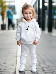 OERYUI Kids 2pcs Milk Print Hoodies Pants Set Activewear
