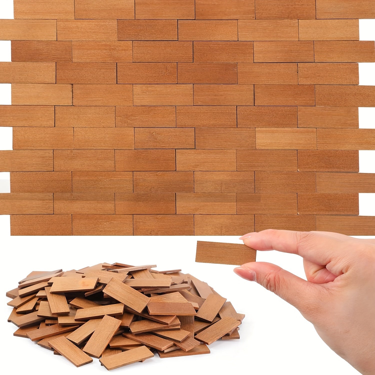 50 Pcs Wooden Flooring Tiles 1:12 Scale Model Accessory for Dollhouse Decoration