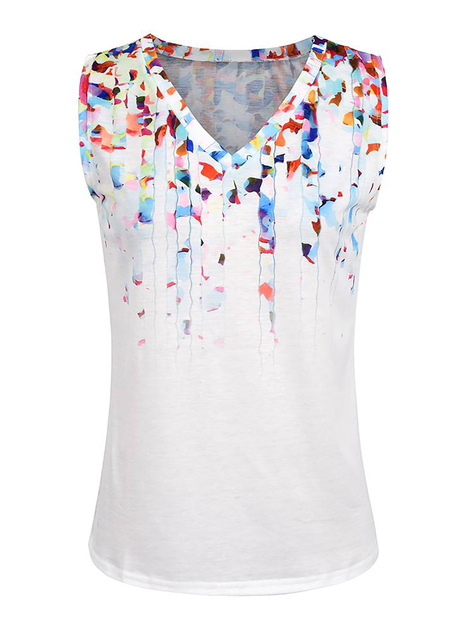 Women's V-Neck Floral Print Sleeveless Cami Top