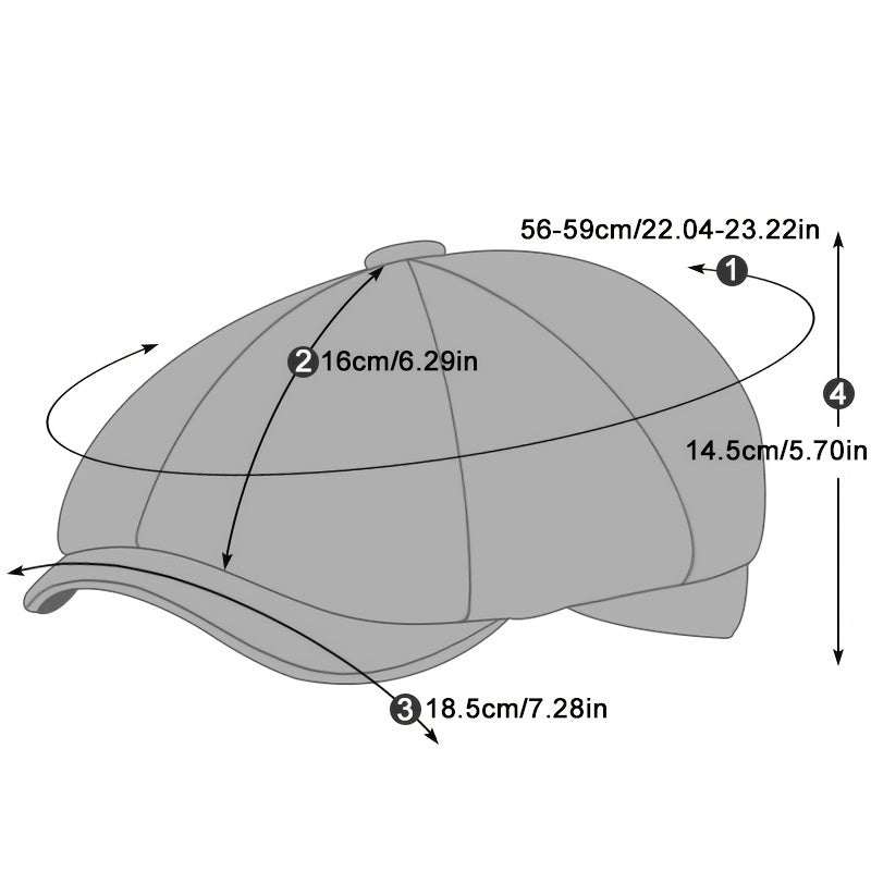 Men's Plaid Print Short Brim Newsboy Hat