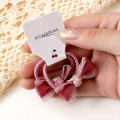 10pcs Girls Flower Hair Bows Elastic Hair Ties & Scrunchies
