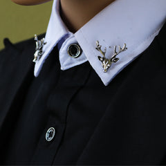 Men's Deer Knit Shirt Collar Buckle