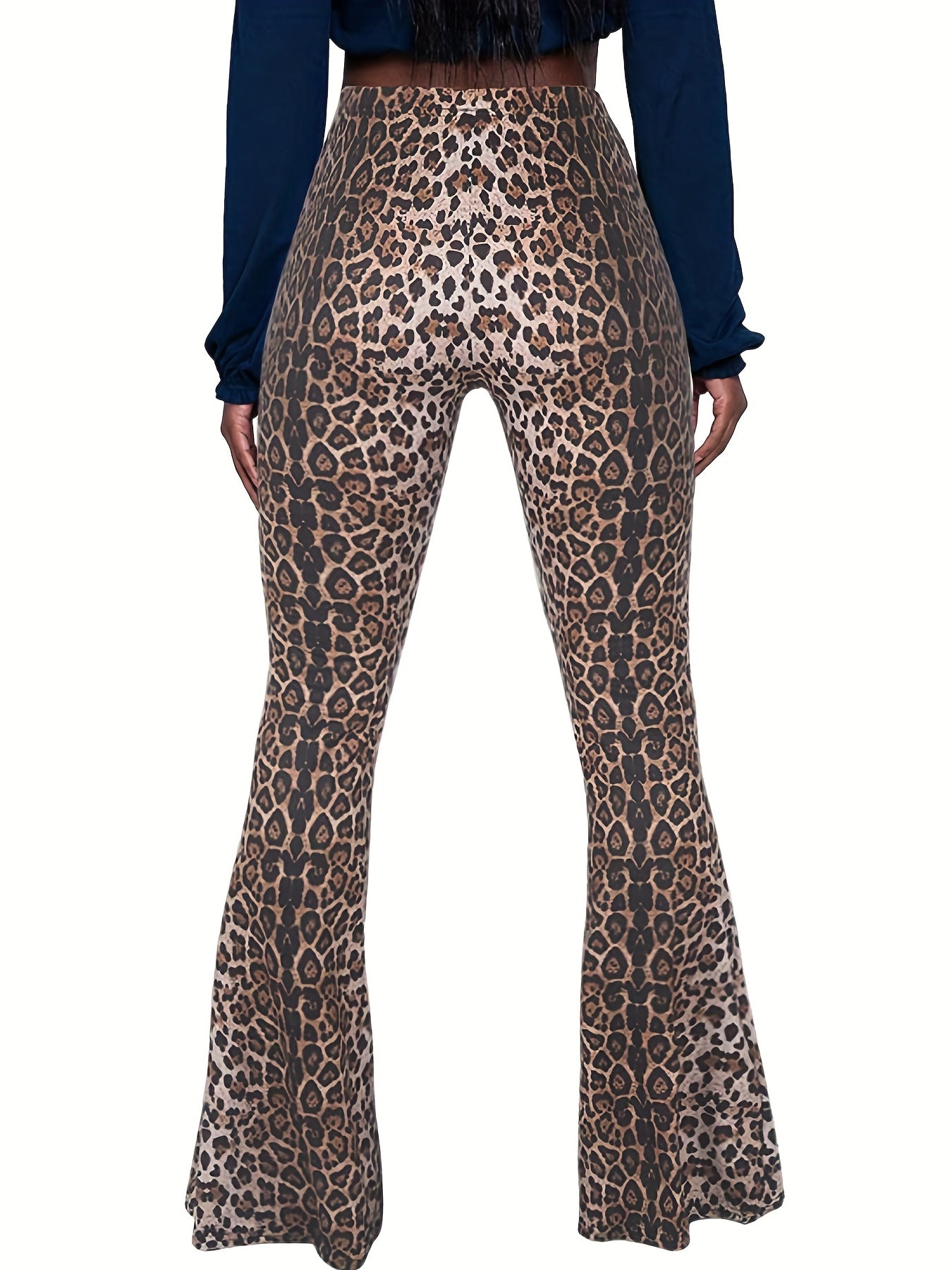 Leopard Print Flare Leg High Waist Pants
