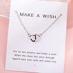 Heart To Heart Chain Bracelet 18K Plated Stainless Steel Adjustable Hand Chain