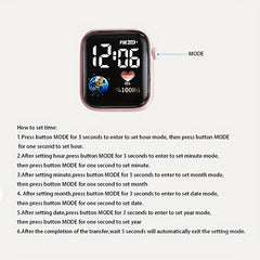 Square Watch Earth LED Student Electronic Watch