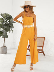 Back Bow Wide Leg Cami Jumpsuit Sleeveless Jumpsuit