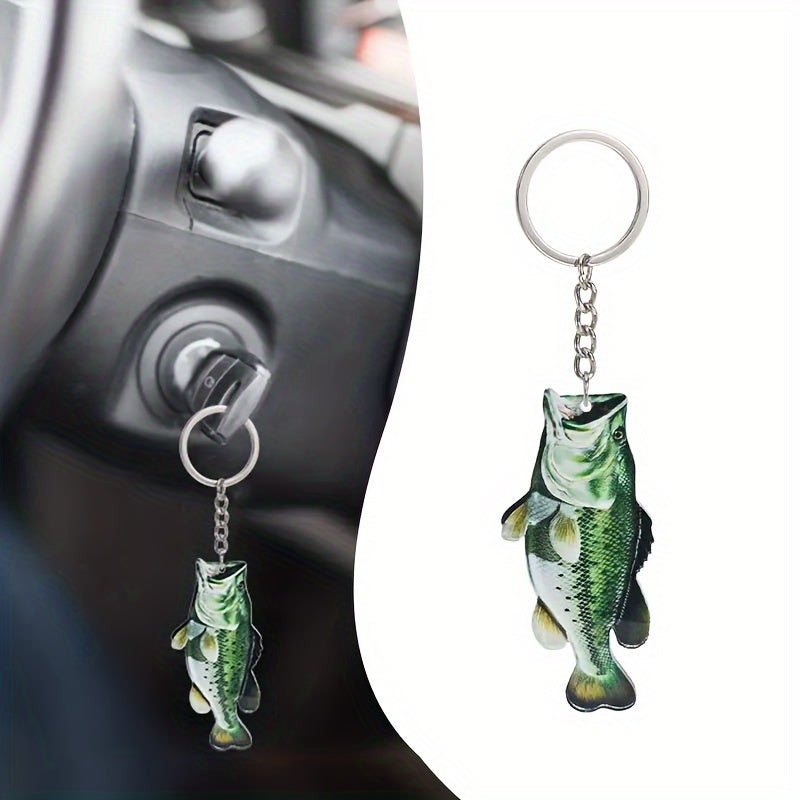 Bass Acrylic Mini Keychain Pendant For Fishing Enthusiasts Car Key Decoration