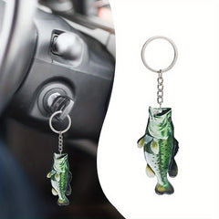 Bass Acrylic Mini Keychain Pendant For Fishing Enthusiasts Car Key Decoration