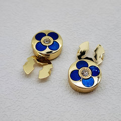 Rhinestone Button Covers for Men & Women Floral Pattern Shirt Decoration